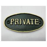 Cast Iron Private Sign