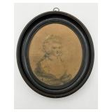 Antique Portrait in Oval Frame
