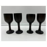 Four Wooden Goblets