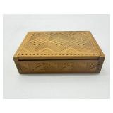 Small Carved Olive Wood Box
