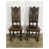 2 Antique Carved Chairs