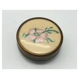 Vintage Round Brass Trinket Box