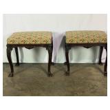 Pr Upholstered Stools-9575