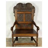 Early Antique Wainscot Armchair-9475