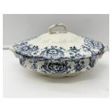 Blue-Patterned Tureen With Lid