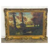 Oil Landscape Painting Signed-9607