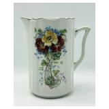 White Ceramic Floral Pitcher