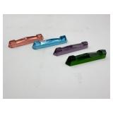 Four Colored Glass Knife Rests