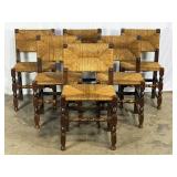 Set 6 Rush Seat Chairs-9455