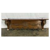 Carved Oak Wall Shelf-9521