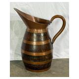 Large Wood and Copper Pitcher-9647