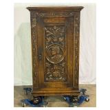 Carved Oak Cabinet-9570
