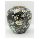 Black Floral Ceramic Vase