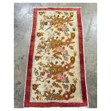 Handwoven Floral Wool Rug-1033