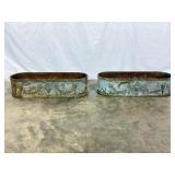 2 Antique Iron Planters
