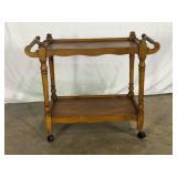 Two-Tier Oak Bar Cart-9649
