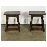 Pr Antique Joint Stools-9522
