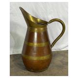 Large Copper and Brass Pitcher-9535