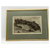 Antique Etching of Castle-2