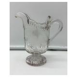 Etched Glass Cream Pitcher