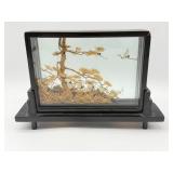 Glass Diorama With Cranes