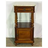Antique Marble-Top Cupboard-9454