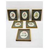 Six Small Floral Prints
