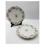 2 H&C L France Floral Plates