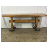 Solid Oak Trestle Table-10714