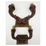 Carved Wall Sconce Pair-10272