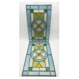 Pair Stained Glass Panels-6402