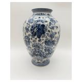 Handpainted Delft Blue Floral Vase-9017