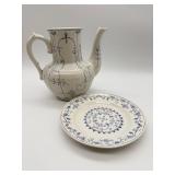 Boch Frï¿½res Meissen Teapot & Plate-5841