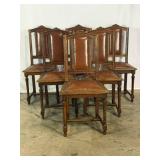 Set Six Leather Chairs-10620