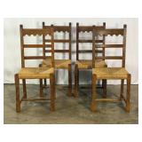 Set 4 Ladder Back Rush Chairs-10510