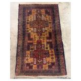 Vintage Hand-Knotted Balouchi Rug-1236