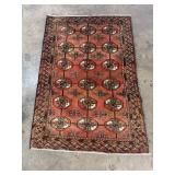 Vintage Hand-Knotted Turkaman Rug-1250
