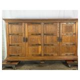 Solid Oak Linen Fold Cupboard-10506