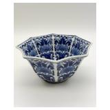 Blue and White Porcelain Bowl, Floral Motif