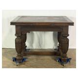 Antique Draw-Leaf Table with Bulbous Legs