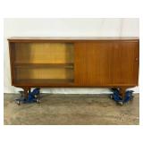 Midcentury Bookcase with Sliding Doors