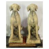 Pr Stoneware Dog Statues-10615