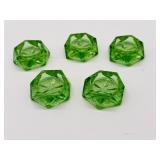 Five Green Glass Vintage Salts