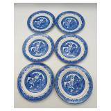 Grafton China Willow Pattern Plates, Set of 6