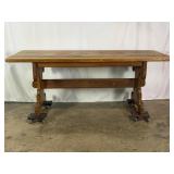 Antique Oak Trestle Table-10568