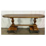 Antique Shaped Top Table with Leaves-10715