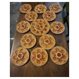 13 Longchamp France Majolica Oyster Plates-10543