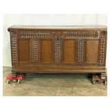 Antique Carved Coffer Trunk-10266