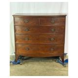 Antique English Bow Front Chest-10473