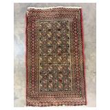 Vintage Hand-Knotted Turkaman Rug-1046
